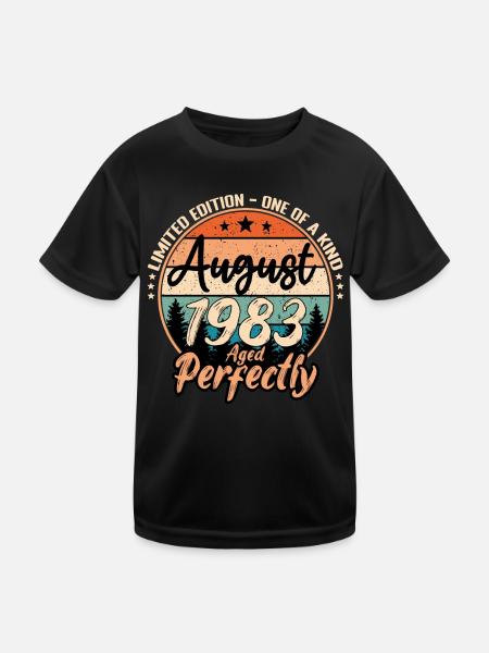 Août 1983 anniversaire 1983 légendes Août - T-shirt sport Enfant - noir - Devant