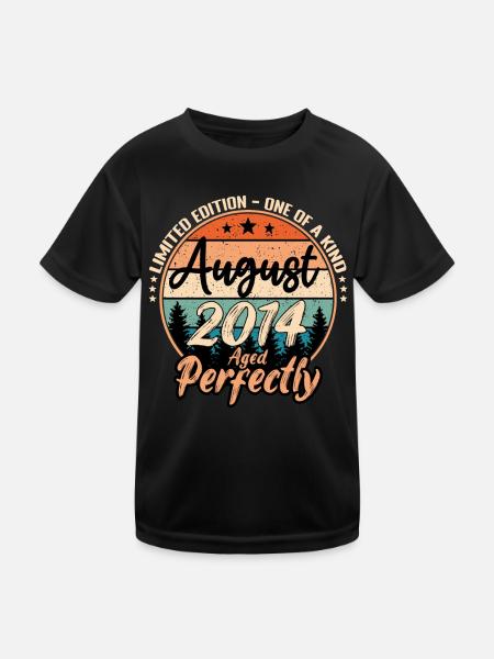 August 2014 Jubiläum 2014 Legenden August - Kinder Funktions-T-Shirt - Schwarz - Vorne
