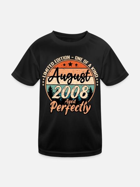 Août 2008 anniversaire 2008 légendes Août - T-shirt sport Enfant - noir - Devant