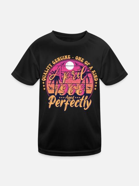April 1968 anniversary 1968 Retro 1968 April - Kids Functional T-Shirt - black - Front