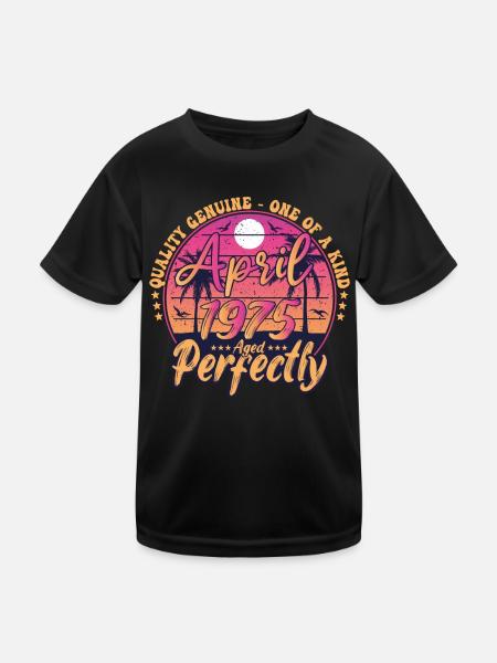 Avril 1975 anniversaire 1975 Retro 1975 Avril - T-shirt sport Enfant - noir - Devant