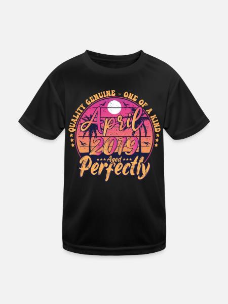 March 2019 anniversary 2019 Retro 2019 March - Kids Functional T-Shirt - black - Front