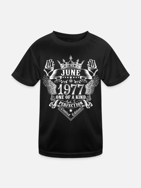 Juin 1977 anniversaire Juin 1977 Juin - T-shirt sport Enfant - noir - Devant