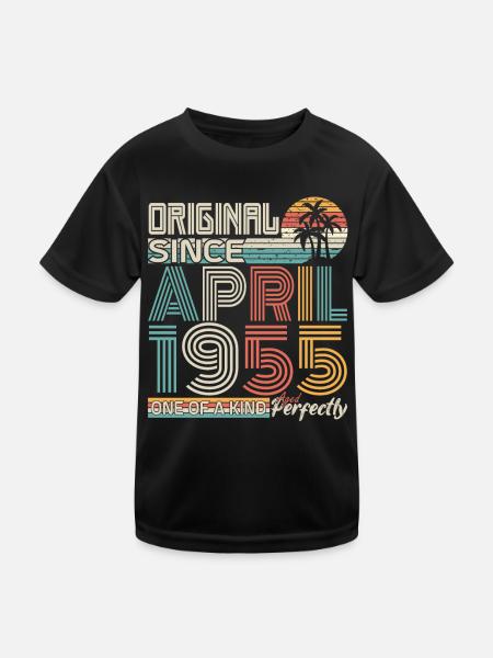 Avril 1955 anniversaire avril 1955 cadeau 1955 - T-shirt sport Enfant - noir - Devant