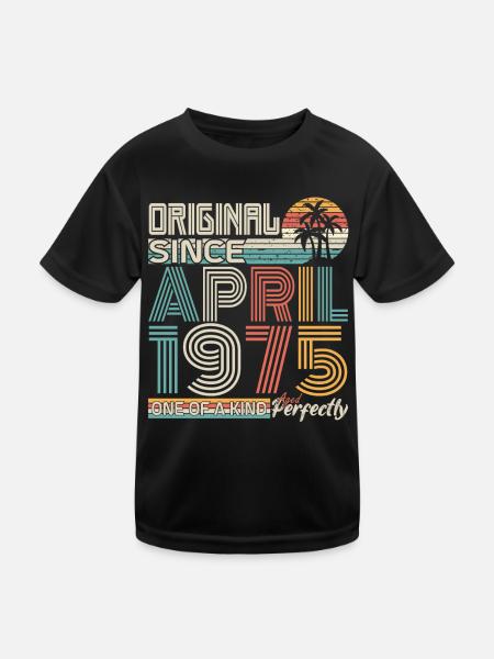 Avril 1975 anniversaire avril 1975 cadeau 1975 - T-shirt sport Enfant - noir - Devant