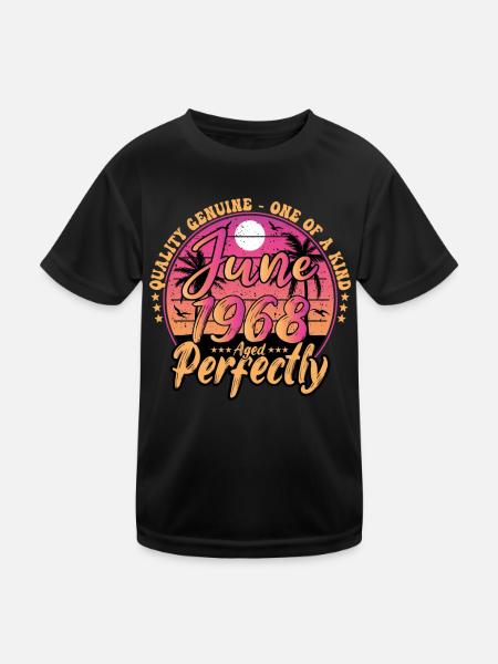 June 1968 anniversary 1968 Retro 1968 June - Kids Functional T-Shirt - black - Front
