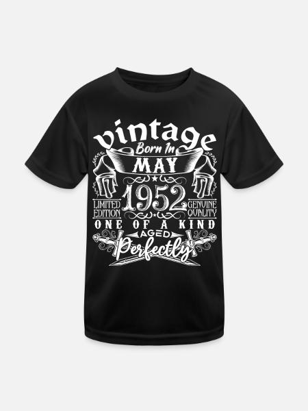 1952 Mai 1952 anniversaire May 1952 Mai - T-shirt sport Enfant - noir - Devant