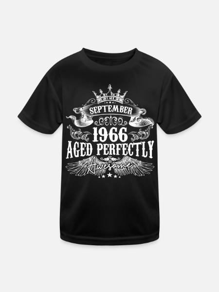 September 1966 anniversary 1966 September - Kids Functional T-Shirt - black - Front