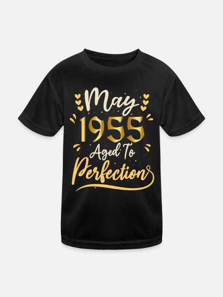 May 1955 May birthday May 1955 - Kids Functional T-Shirt - black - Front