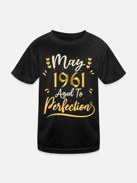 Mai 1961 Mai Geburtstag Mai 1961 - Kinder Funktions-T-Shirt - Schwarz - Vorne