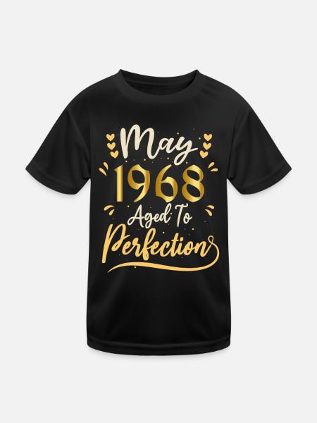 May 1968 May birthday May 1968 - Kids Functional T-Shirt - black - Front