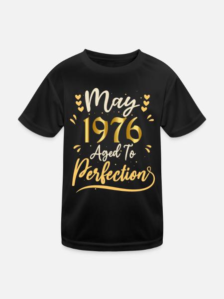 May 1976 May birthday May 1976 - Kids Functional T-Shirt - black - Front