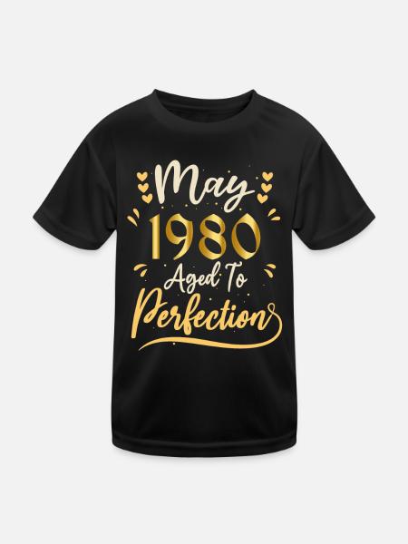 Mai 1980 Mai anniversaire May 1980 - T-shirt sport Enfant - noir - Devant