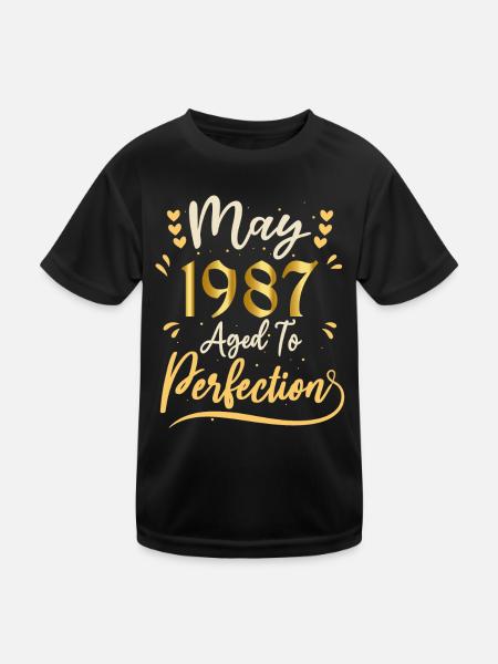 Mai 1987 Mai anniversaire May 1987 - T-shirt sport Enfant - noir - Devant