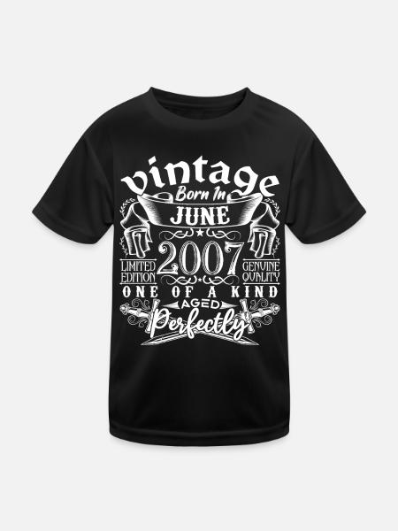 2007 Juin 2007 anniversaire June 2007 Juin - T-shirt sport Enfant - noir - Devant