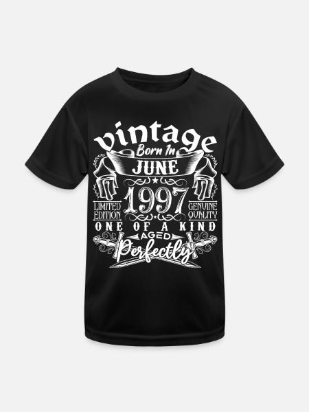 1997 Juin 1997 anniversaire June 1997 Juin - T-shirt sport Enfant - noir - Devant