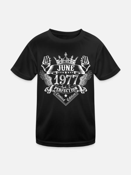 June 1977 | June 1977 anniversary 1977 - Kids Functional T-Shirt - black - Front