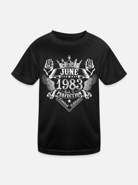 June 1983 | June 1983 anniversary 1983 - Kids Functional T-Shirt - black - Front