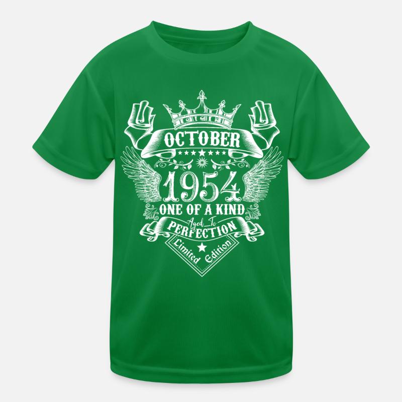 October 1954 anniversary 1954 October Kids Functional T-Shirt