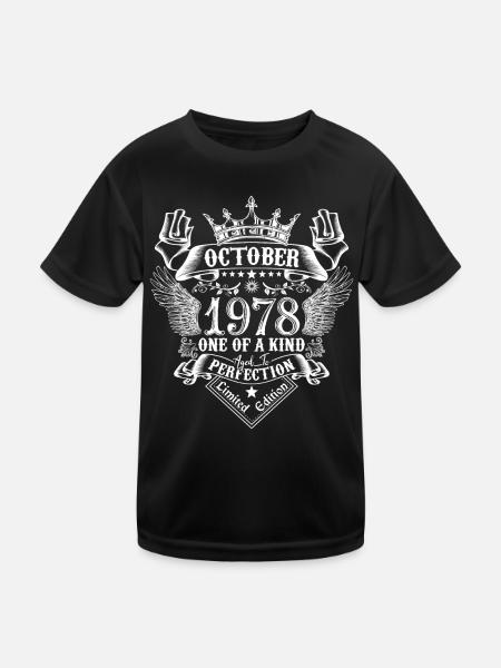 Octobre 1978 anniversaire 1978 Octobre - T-shirt sport Enfant - noir - Devant