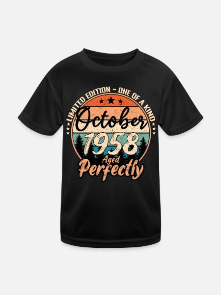 Octobre 1958 anniversaire 1958 légendes Octobre - T-shirt sport Enfant - noir - Devant