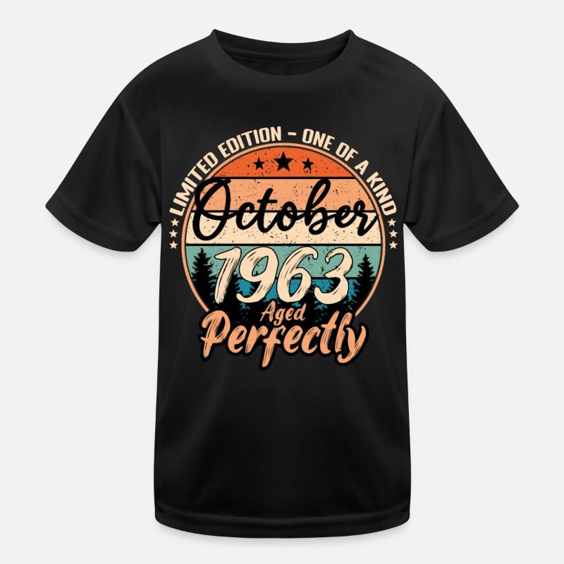 October 1963 anniversary 1963 legends October Kids Functional T-Shirt