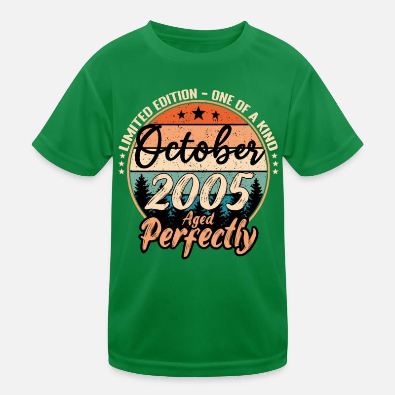 Octobre 2005 anniversaire 2005 légendes Octobre T-shirt sport Enfant