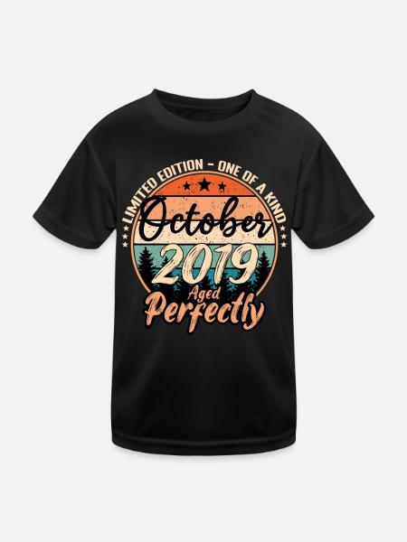 October 2019 anniversary 2019 legends October - Kids Functional T-Shirt - black - Front