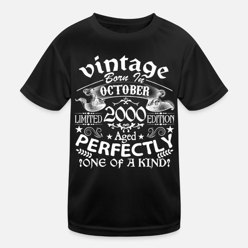 October 2000 | 2000 birthday born in October Kids Functional T-Shirt