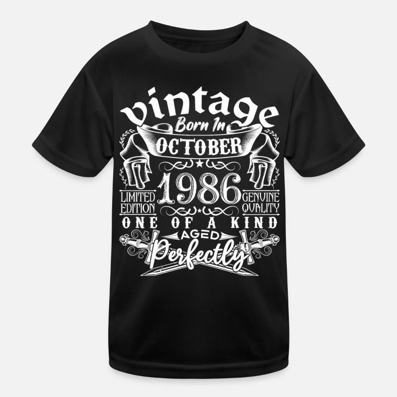 1986 October 1986 Birthday October 1986 Kids Functional T-Shirt