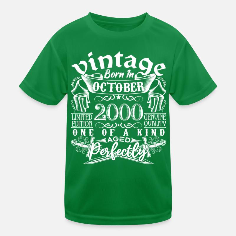 2000 Oktober 2000 Jubiläum Oktober 2000 Kinder Funktions-T-Shirt