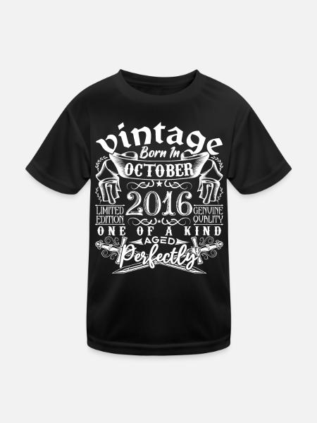 2016 Octobre 2016 anniversaire October 2016 - T-shirt sport Enfant - noir - Devant