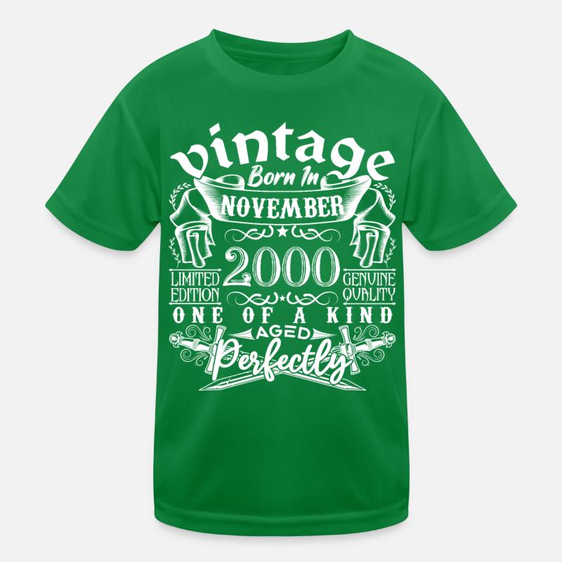 2000 November 2000 Jubiläum November 2000 Kinder Funktions-T-Shirt