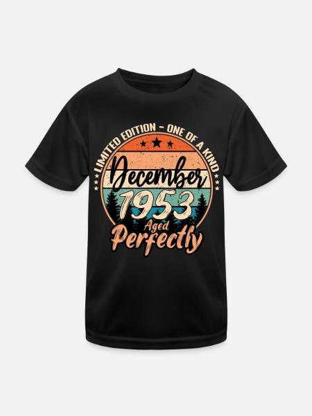 December 1953 Birthday 1953 Legends December - Kids Functional T-Shirt - black - Front