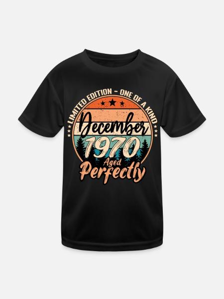 Décembre 1970 anniversaire 1970 légendes Décembre - T-shirt sport Enfant - noir - Devant