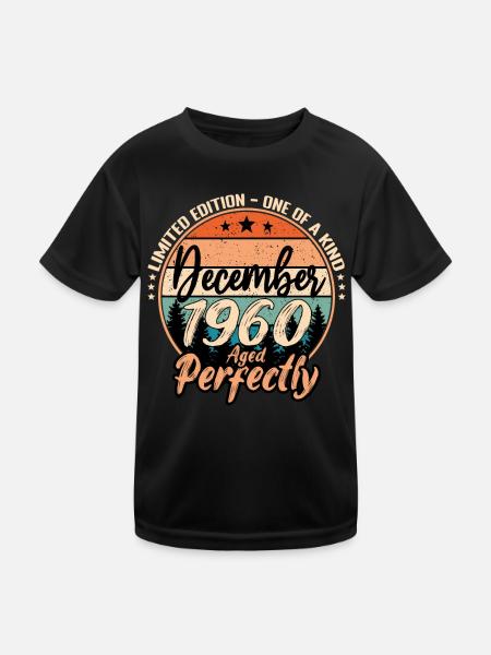 Décembre 1960 anniversaire 1960 légendes Décembre - T-shirt sport Enfant - noir - Devant