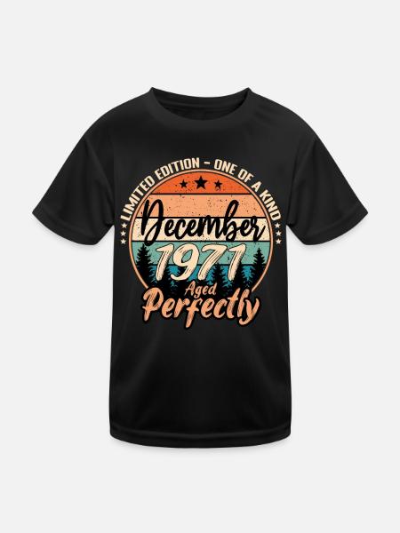 Décembre 1971 anniversaire 1971 légendes Décembre - T-shirt sport Enfant - noir - Devant