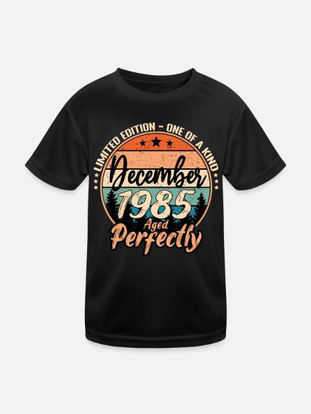 Décembre 1985 anniversaire 1985 légendes Décembre - T-shirt sport Enfant - noir - Devant