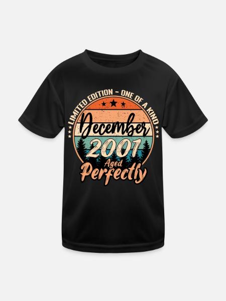 Décembre 2001 anniversaire 2001 légendes Décembre - T-shirt sport Enfant - noir - Devant