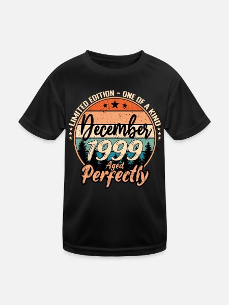 December 1999 Anniversary 1999 Legends December - Kids Functional T-Shirt - black - Front