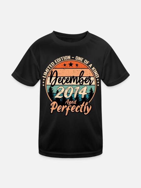 Dezember 2014 Geburtstag 2014 Legenden Dezember - Kinder Funktions-T-Shirt - Schwarz - Vorne