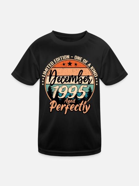 Décembre 1995 anniversaire 1995 légendes Décembre - T-shirt sport Enfant - noir - Devant