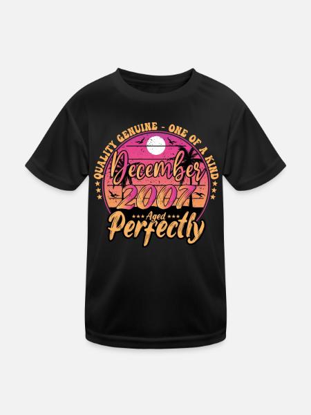 December 2007 anniversary 2007 December 2007 - Kids Functional T-Shirt - black - Front