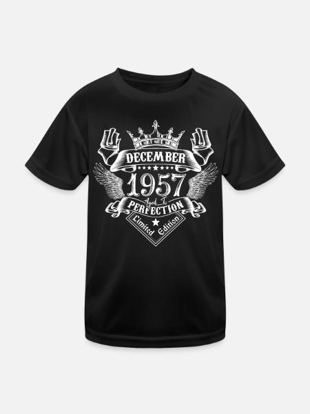 December 1957 | December 1957 Anniversary 1957 - Kids Functional T-Shirt - black - Front