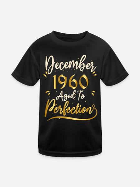 Dezember 1960 Dezember Jahrestag Dezember 1960 - Kinder Funktions-T-Shirt - Schwarz - Vorne