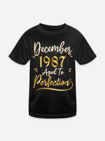 December 1987 December Anniversary December 1987 - Kids Functional T-Shirt - black - Front