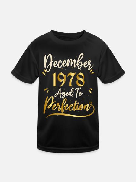 December 1978 December Anniversary December 1978 - Kids Functional T-Shirt - black - Front
