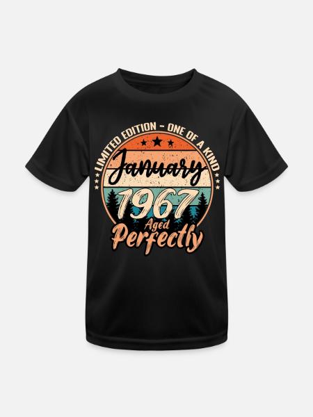 Janvier 1967 anniversaire 1967 légendes Janvier - T-shirt sport Enfant - noir - Devant