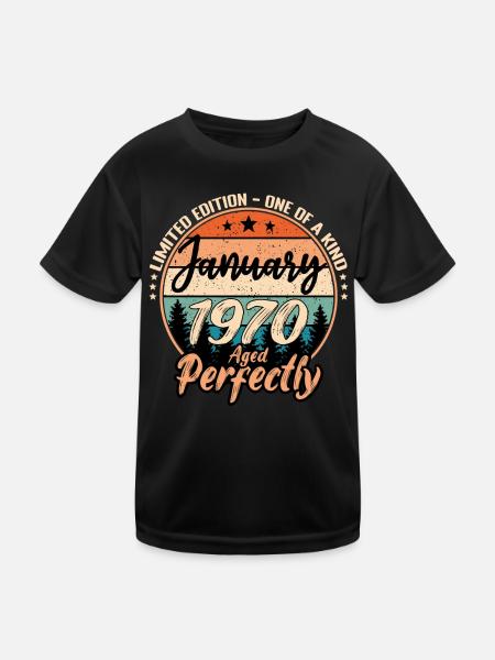 Janvier 1970 anniversaire 1970 légendes Janvier - T-shirt sport Enfant - noir - Devant