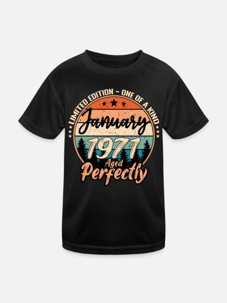 Janvier 1971 anniversaire 1971 légendes Janvier - T-shirt sport Enfant - noir - Devant